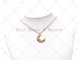 Enamel Cresent Moon Charm, Sku#Z1421