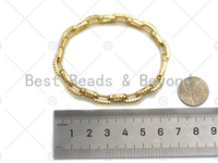 CZ Micro Pave Paper Clip Link Chain Bracelets, Pave Gold Bracelet, Bangle Cuff, Fine Jewlery, sku#LK102