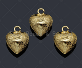 Brushed Gold Puffy Heart Charm/Pendant, Heart Shape Charm, Gold  Pendant, Gold plated charm, 12mm, Sku#Y330