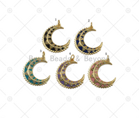 Enamel Cresent Moon Charm, Sku#Z1421