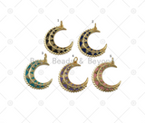 Enamel Cresent Moon Charm, Sku#Z1421