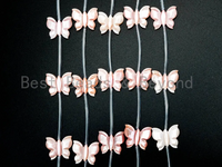 1/10pcs Natural Mother of Pearl beads, 16x20mm Light Pink Pearl Butterfly Carved Beads, SKU#T101