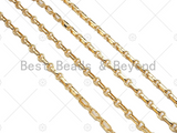 High Quality Hand Made Rectangle O ring  Link Chain, 18K Real Gold Plated Rectangular Link Chain, Wholesale bulk Chain, 4x8mm, sku#M395