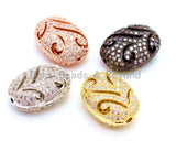 CZ Micro Pave Oval Spacer Beads 15x11mm/18x13mm,sku#G17