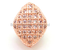 CZ Micro Pave Puffy Marquise Spacer Beads with Clear Crystal for Bracelet/Necklace,Cubic Zirconia Beads,Bracelet Charms,11mm,sku#G29