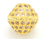 CZ Micro Pave Bicone Spacer Beads with Clear Crystal for Bracelet/Necklace, Cubic Zirconia Beads, Bracelet Charms, 10.2x9.6mm, sku#G31