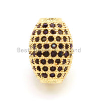 CZ Micro Pave Oval Spacer Beads with Black Crystal for Bracelet/Necklace, Cubic Zirconia Beads, Bracelet Charms, 12x8mm,sku#G35