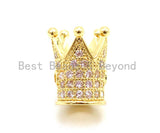 CZ Royal Crown Clear Micro Pave Beads, Cubic Zirconia Crown Spacer Beads, Pave Beads, 10x8mm, sku#G115