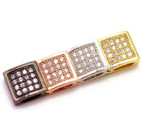 CZ Flat Square Beads Clear Micro Pave Beads, Cubic Zirconia Spacer Beads, 9x9x4mm, sku#G122