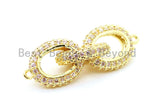 38x12mm CZ Micro Pave Chain Shaped Connector, Cubic Zirconia Oval Link Connector, sku#G98