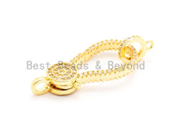 1PC CZ Clear Micro Pave Lobster Clasp with Jumping Ring Clasp, Fine Jewelry Clasp, Designer Clasp,  28x12mm,sku#H39
