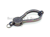 CZ Color Micro Pave Jumbo Lobster Clasp with Jump Ring, 56x23mm, SKU#H41 BestbeadsbeyondUS