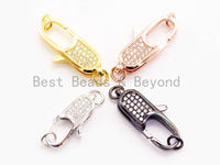 CZ Clear Micro Pave Lobster Claw Clasp, Cubic Zirconia Clasp/Clips/Connecto, sku#H45