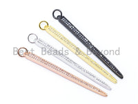 CZ Micro Pave Long Needle Bar Pendant, Cubic Zirconia Pendant,62x4mm, sku#F90