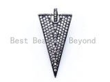 CZ Micro Pave Triangular Pendant with Diamond Bail, Triangle Cubic Zirconia Pendant,18x34mm, 1pc, sku#F110