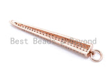 CZ Clear Micro Pave Half Cone Pendant, Cubic Zirconia Necklace Pendant, 47x7mm, sku#F114