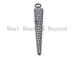 White CZ Micro Pave Spiking Necklace Pendant, Cubic Zirconia Spiking Pendant, 39mm, sku#F161
