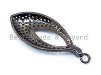 CZ Micro Pave Teardrop Go-Go Pendant, Cubic Zirconia Oval Leaf Pendant for Necklace Bracelet Earrings Making, 13x31mm,sku#B32