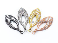 CZ Micro Pave Teardrop Go-Go Pendant, Cubic Zirconia Oval Leaf Pendant for Necklace Bracelet Earrings Making, 13x31mm,sku#B32