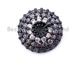 CZ Micro Pave Tassel Cap/Round Cap Beads, Silver/Gold/Rose Gold/Gunmental Tone, 3x11mm, sku#C32