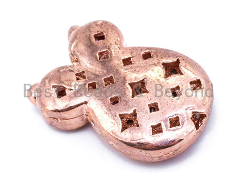 CZ Micro Pave Owl with Red Eye Beads, Rose Gold/Gold/Sliver Plated, 13x20x5mm, sku#C42