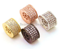 CZ Micro Pave Cylinder Spacer Beads with Clear Crystal for Bracelet/Necklace, Cubic Zirconia Beads, Bracelet Charms, 10x7mm,sku#G43