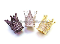 CZ Royal Crown Clear Micro Pave Beads, Cubic Zirconia Crown Spacer Beads, Pave Beads, 10x8mm, sku#G115
