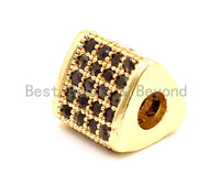 CZ Micro Pave Big Hole Triangular Tube Beads, Cubic Zirconia Space Beads, 8mm,  Sku#G118 BestbeadsbeyondUS