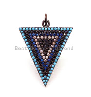 CZ Micro Pave Triangle Pendant/Charm, Bracelet Necklace Cubic Zirconia Pendant Charm, sku#F26