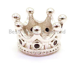 CZ Crown Black Micro Pave Beads, Cubic Zirconia Spacer Beads, Crown Beads,10x7mm, sku#G163