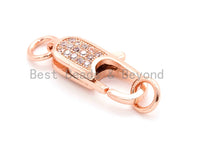 CZ Micro Pave Small Lobster Claw Clasp, Cubic Zirconia Clasp,sku#H44
