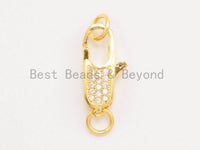 CZ Micro Pave Small Lobster Claw Clasp, Cubic Zirconia Clasp,sku#H44