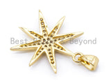 CZ Micro Pave Star Pendant/Charm,Cubic Zirconia Paved Charm, Necklace Bracelet Charm Pendant, 28x20mm, sku#F154