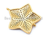 CZ Micro Pave Five Point Star with Brown Dot Connector, 22mm, Sku#E148 BestbeadsbeyondUS