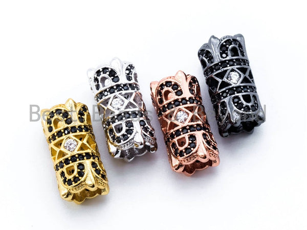 CZ Micro Pave Large hole spear shield spacer beads charms/Drum barrel beads, 15x8mm, 1pc, sku#G230