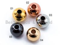 4mm/6mm/8mm/10mm/12mm Gold/White Gold/Rose Gold Round Ball Beads, Brass Space Beads, Jewelry Supplies, Bulk Spacer Beads, sku#C2