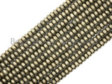 Quality Natural Pyrite beads,Rondelle Smooth Pyrite Gemstone Beads, 2x3mm/4x3mm/4x6mm/8x5mm/6x10 Rondelle Beads, 15inch FULL strand, SKU#W3