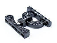 CZ Micro Pave D Shape Buckle Clasp/Connector/ Link Connector for Bracelet Necklace, 24x22mm, sku#K12