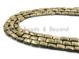 Quality Natural Pyrite Rectangular Beads, Rectangle Smooth Pyrite Gemstone Beads, 8x10mm/10x14mm/12x16mm, SKU#W16