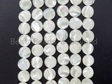 High Quality White Mother of Pearl, Mop Shell, Flat Round White Shell,Coin Smooth Beads,6mm/10mm/12mm/15mm/18mm/20mm, 15inch strand,SKU#T7 BestbeadsbeyondUS