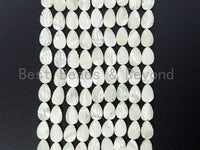 High Quality White Mother of Pearl Strand, 6x9mm/8x12mm/12x16mm, Mop Shell, Double Face Curved Leaf Egg Beads, Full Strand SKU#T19