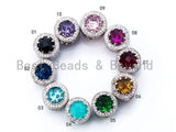 CZ Micro Pave Large Hole Spacer Beads,  Black/Red/Green/Purple/Cobalt Color Cubic Zirconia Spacer Beads,11*13mm, sku#G273