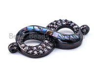 CZ Micro Pave Abalone Infinity Connector, Cubic Zirconia 8 shaped Space Connector, 10x22mm,1pc,sku#E328