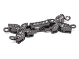 CZ Micro Pave Butterfly Fold-over 2 strands Clasp for necklace/bracelet, Pave Clasp, 35x12mm, sku#K36