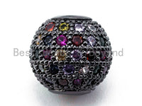 6/8mm/10mm CZ Micro Pave Multi Color Ball Spacer Beads, Rainbow Colored Shamballa Ball Beads, Men's Bracelet Space Beads Charms, G293