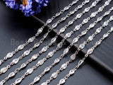 High Quality Teardrop Shape CZ Beaded Rosary Chain, sku#E348