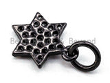 CZ Micro Pave Hexagram Pendant/Charm, Bracelet Necklace Cubic Zirconia David Star Pendant Charm, 8x11mm,sku#Y16