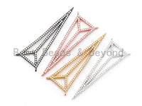 49x17mm CZ Clear Micro Pave open Triangle Connector Pendant/Charm, Cubic Zirconia Connector, Fashion Jewelry Findings, 1pc/2pcs, sku#F347