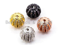 8mm/9.5mm/12mm CZ Micro Pave Shamballa Round Cage Spacer Beads, sku#/G302