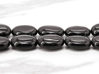 High Quality Black Onyx Flat Oval Beads, 8x10/8x12/10x14/13x18mm Smooth Oval Black Onyx Gemstone Beads, 15.5" Full Strand, SKU#Q13
